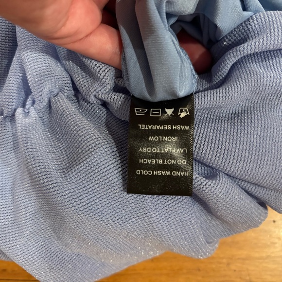 Michael Costello x Revolve India Midi Dress in Periwinkle Strapless Ruched - Picture 14 of 15